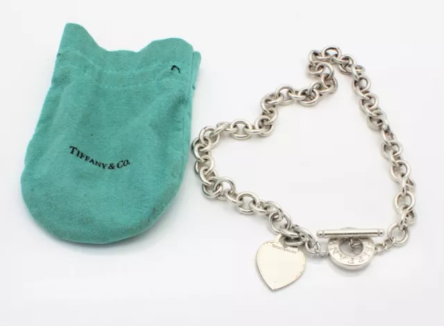 Tiffany & Co. Sterling Silver Tiffany & Co Heart Tag Toggle Necklace 16" #S920-2