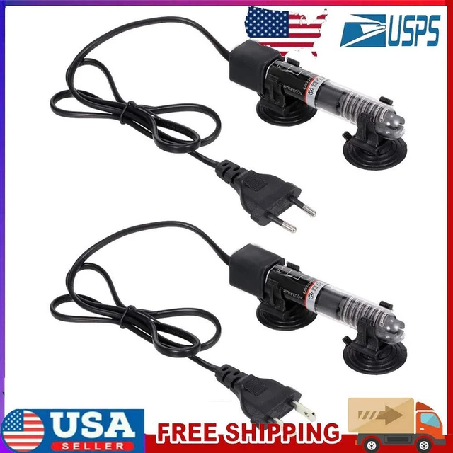 Aquarium Heater 25W Submersible Fish Tank Automatic Thermostat Heater (Black)