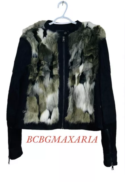 BCBGMAXAZRIA Women's Dimitri Fur Jacket size L 3