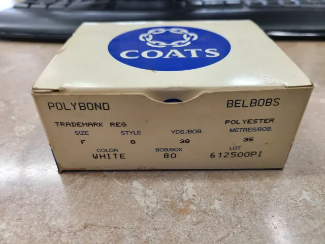 Coats PolyBond Belbobs Size F Style G  Qty 79 White