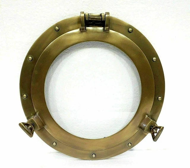 12 " Bullauge Spiegel ~Messing Oberfläche~ Nautisch Wand Dekoration ~ Schiff