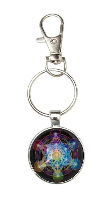 Llavero, colgante de bolso de mandala de estrella de 6 puntas con mosquetón.