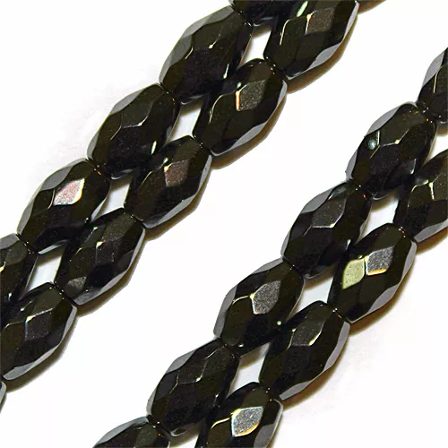 Magnetic Hematite Beads Precision Diamond Cut Rice Oval 4X7Mm Mh65C