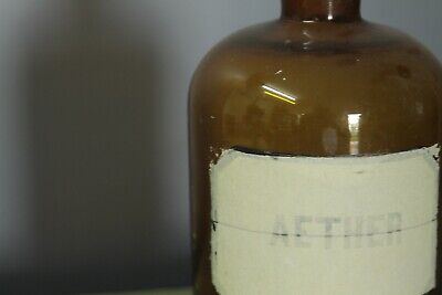 AETHER Apothekerflasche / Apothekergefäß glas aus den 50er Jahren ! 3