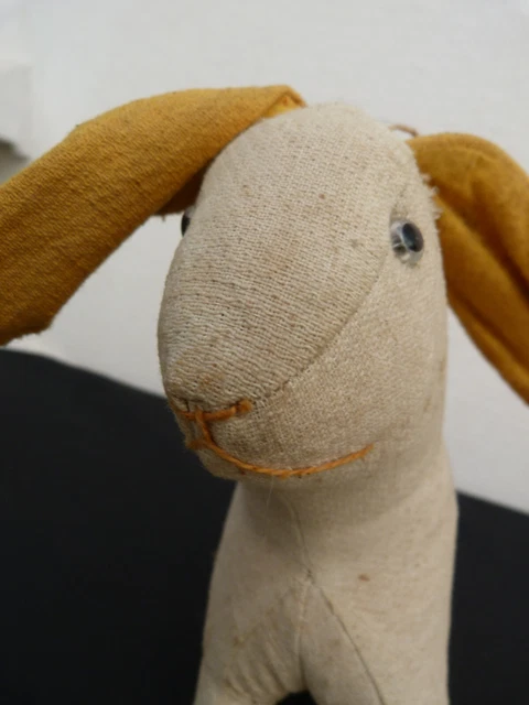 LAPIN Peluche 37 cm aux yeux de verre marrons etiquette SUPER TOYS - Jeux & Jouets