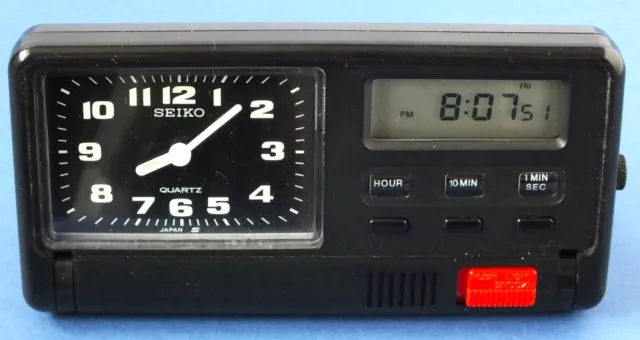 Vintage Seiko Sp301N Digital Travel Alarm Clock,  Stopwatch