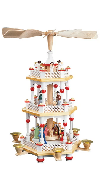 Pyramide de Noël scène de la Nativité, 2 étages, hauteur 40 cm, .. RG 16730 neuf