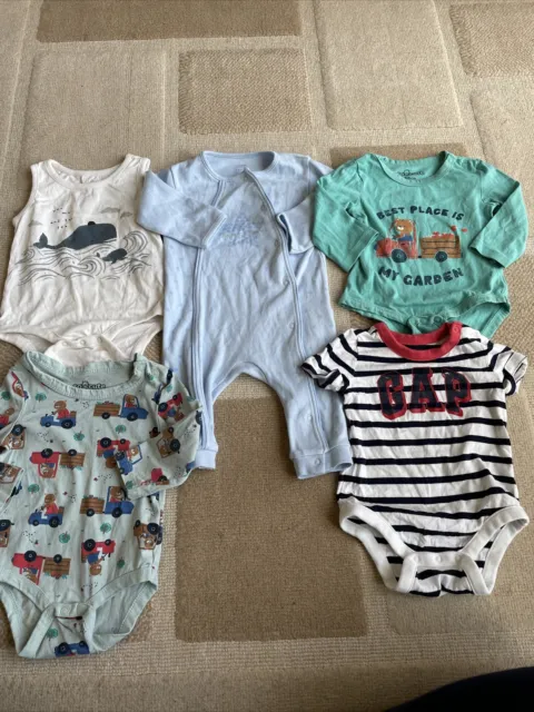 Baby Boys Mixed Item Clothing Bundle Age 3-6 Months Baby Gap Etc Vests Sleepsuit