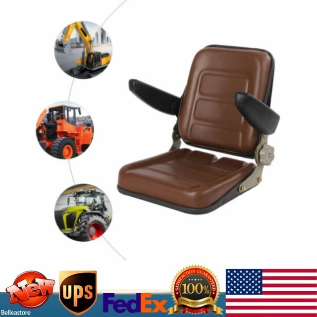 Universal Tractor Seat Adjustable for Kubota Bobcat John Deere Ford w/Armrest