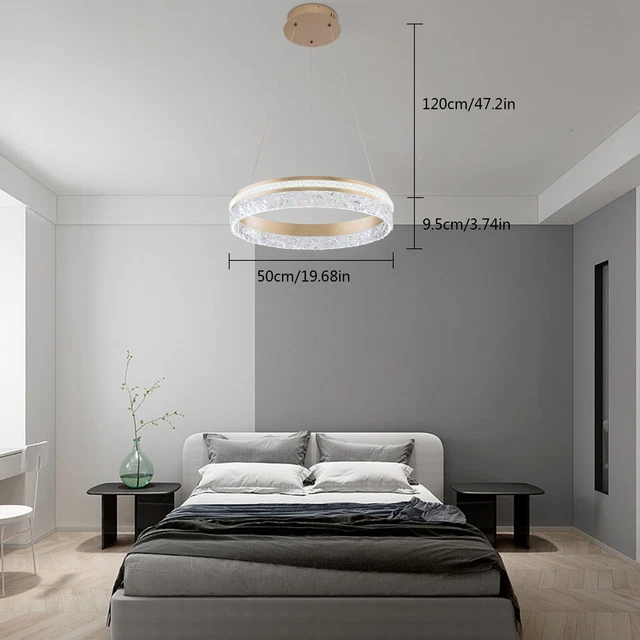 Modern Round LED Ring Pendant Light Chandelier Ceiling Light Fixture Lamp Gold