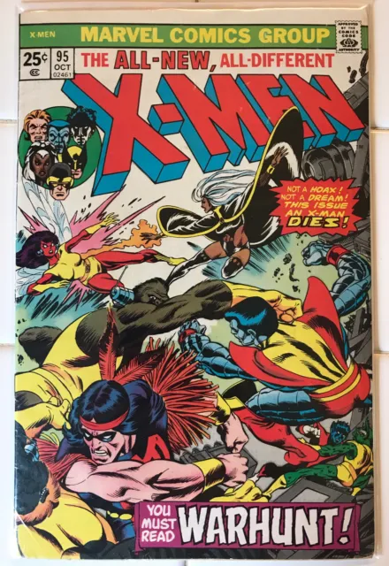 Uncanny X-Men Vol 1 #95 3rd Appr Storm, Nightcrawler & Colossus Marvel 1975 FN