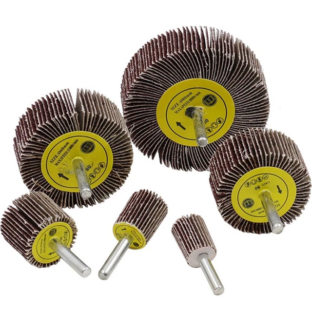 5 *-Lijadora de rueda con solapa de taladro 16-40 mm lijado con aletas 80 grano AU