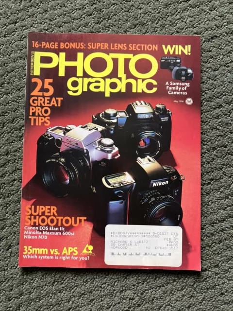 Petersen's Photographic MAY 1996 Magazine canon Minolta Nikon