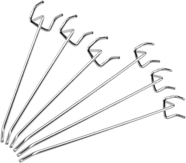 60-Pack (30Pcs 6-Inch & 30Pcs 8-Inch ) Standard Size Pegboard Hooks F