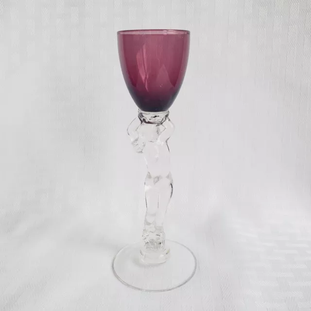 CAMBRIDGE Glass Statuesque Brandy Cordial Amethyst 1 oz Nude Stem 6 1/8" 2