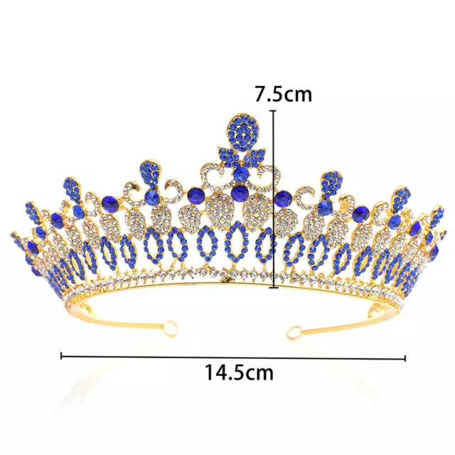 7cm High Queen Beauty Prom Tiara Crown Luxury Golden White Crystal Wedding