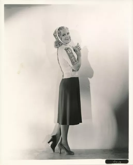 SONJA HENIE Original Vintage 1930s Fox Studio FASHION Portrait Photo