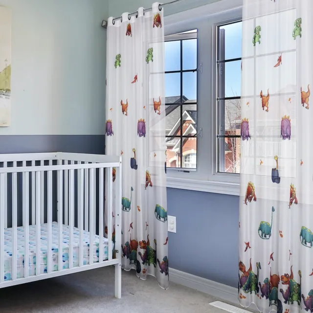 Dinosaurs Sheer Curtain, Nursing Room, Baby Girl's Boy's Room, Child Room