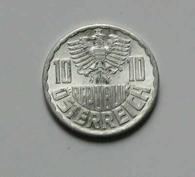 1957 AUSTRIA Aluminum Coin - 10 Groschen - AU+ toned-lustre