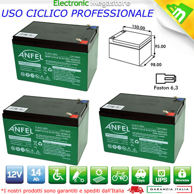 AGM Batteria 12V 14AH GEL AL PIOMBO CICLICA 12V AGM SOLARE VITE 10AH 12AH 15AH 