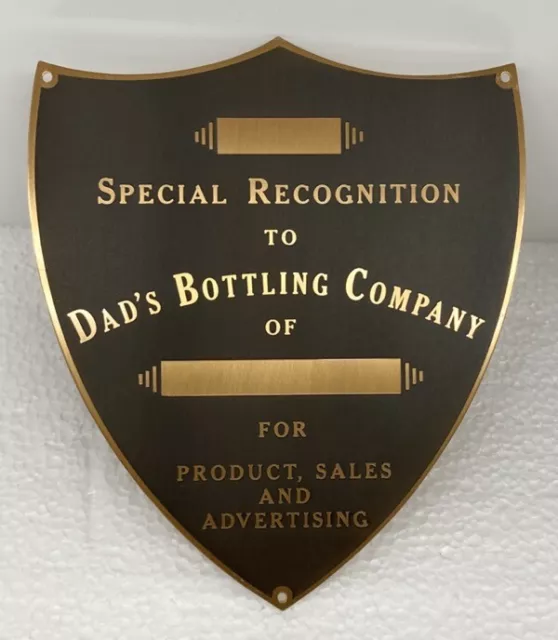 NEW NOS Vintage 1950's Dad's Root Beer Soda Company Award Plaque Trophy Sign