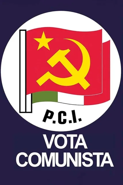 Poster Manifesto Locandina Pubblicità Partito Comunista Stampa Vintage 32x47 Cm.