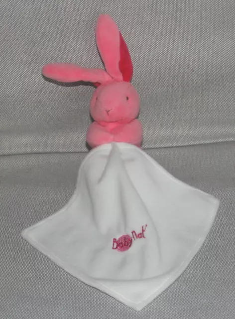 doudou lapin rose mouchoir blanc babynat' baby nat'  état neuf