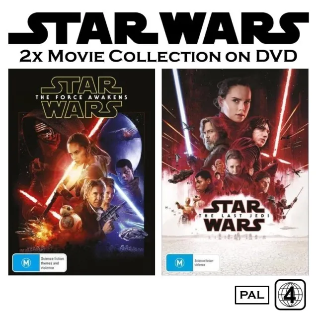 Star Wars - The Force Awakens / The Last Jedi (DVD 2-Disc) PAL Region 4 [SEALED]