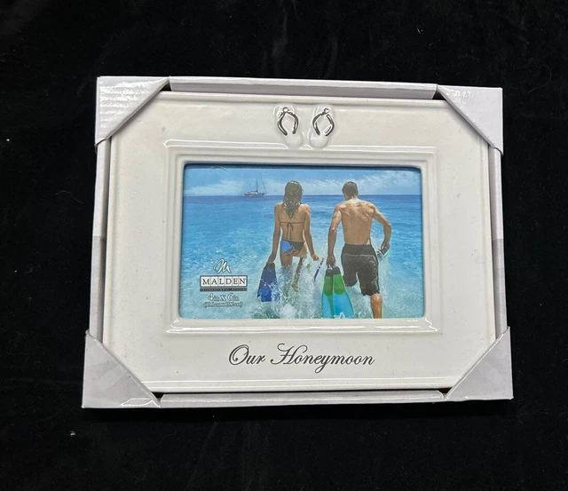Malden Ceramic Picture Frame Our Honeymoon 4x6￼