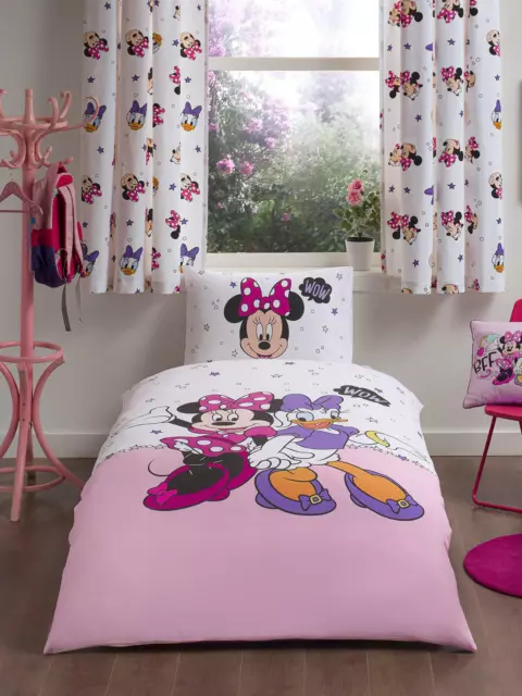 Minnie Mouse Single Duvet Cover Set 2-in-1 Design Cotton Kids Disney Daisy Duck