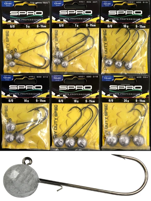 Spro Gamakatsu 3x Jighead HD Jig Head 90 Gr. 6/0 5g 7g 10g 14g 18g 24g Jigkopf