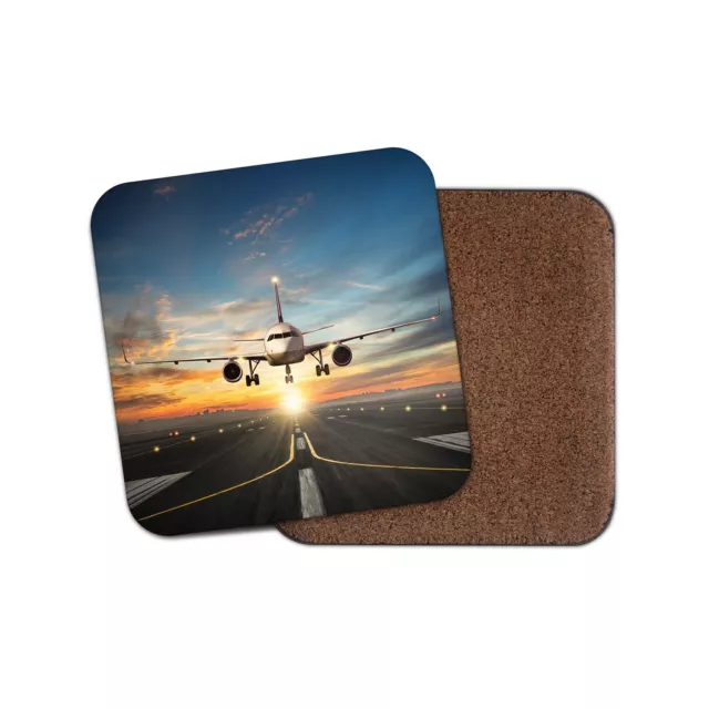 Flying Plane Drinks Coaster - Jet Aircraft Aeroplane Dad Fun Cool Gift #8561