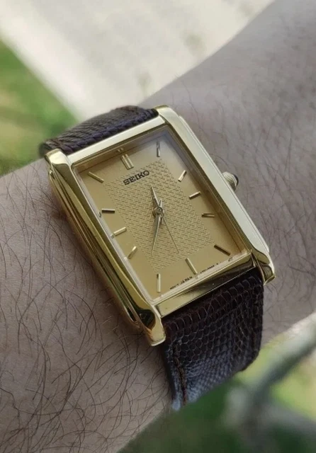 OROLOGIO SEIKO AL quarzo placcato oro, bracciale Full