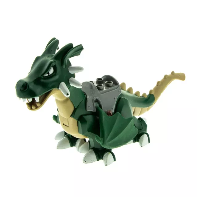 1x LEGO Duplo Animal Dragon B-Ware Abgenutzt Vert Foncé Beige Selle 5334c01pb03