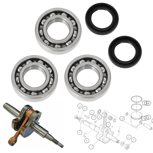 Per EZ GO 1980-1993 Kit guarnizione cuscinetto albero motore 2pg 3pg