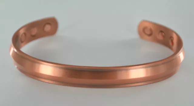 Mens Personalised Gift Engraved Pure Copper Bangle Magnetic Therapy Bracelet