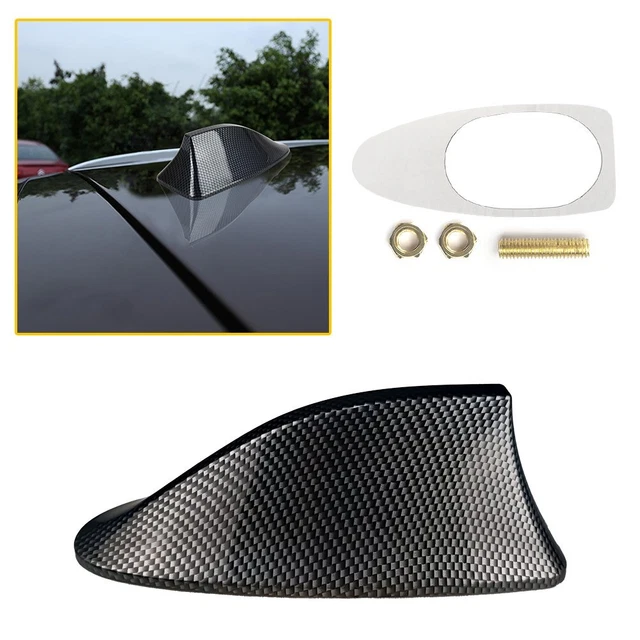 Carbon Fiber Shark Fin Roof Antenna Aerial FM/AM Radio Signal Decor Car Trim New