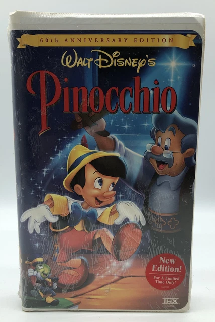 Pinocchio VHS Walt Disney 60th Anniversary Edition Movie NEW Clamshell Puppet