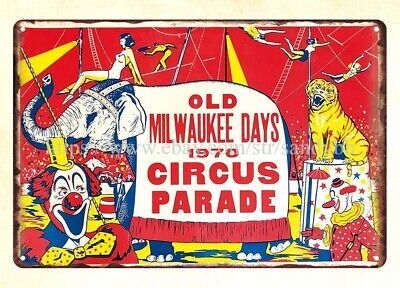 advertising wall art Old Milwaukee Days 1970 Circus Parade Poster metal tin sign