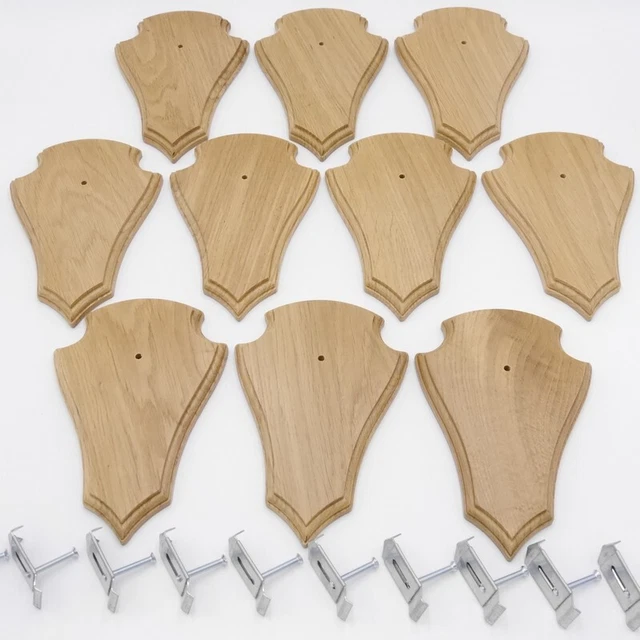 10 Pieza Ciervo Escudo de Trofeo Af 21 X 13CM Claro Con 1 Kieferfach+10 Pinzas 2