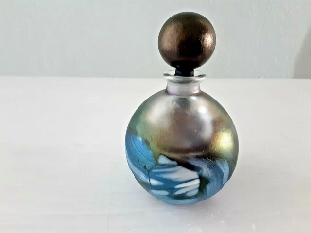 【英国】Isle of Wight Studio Glass香水瓶　アトマイザー Isle of Wight Studio Glass iridescent Summer Fruits vase