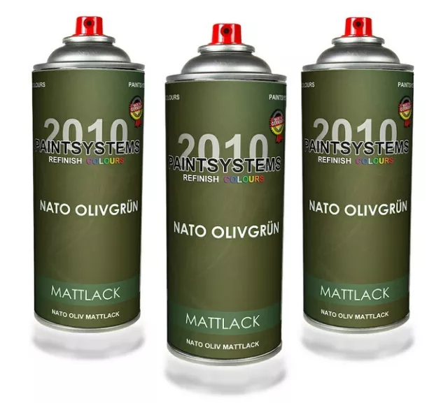 RAL 6031 Nato olive MATT Natogrün Bundeswehr Tarnfarbe 3x400ml Spraydose