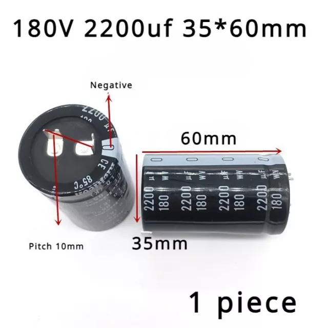 1 piece Snap in 180V 2200UF 35X60 electronic capacitor 2200UF 180V 35*60 2Pins