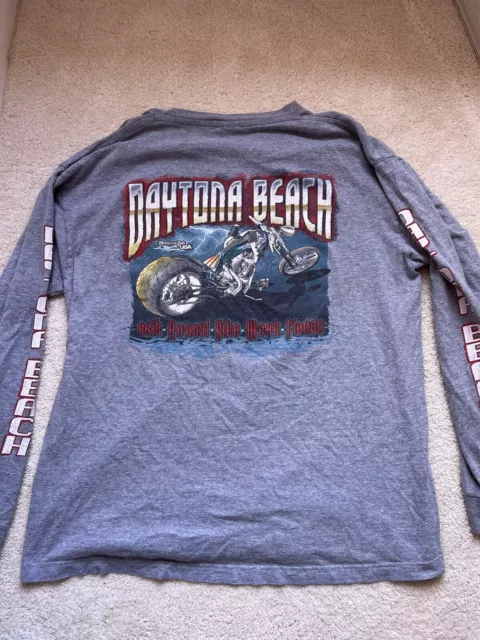 Daytona Beach Florida Bike Week Mens XL 66th Annual Long Sleeve Motorcycle Shirt 2