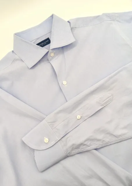🇺🇸 Proper Cloth Men's Button-up Dress Shirt 15.5x35 Blue