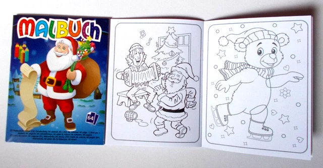 Malbuch Weihnachten ca. A5 mit 64 Seiten Malheft Ausmalbuch Winter Tiere