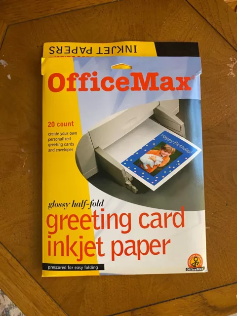 Vintage 2000s Y2K Office Max Inkjet Greeting Card Printer Paper 18/20 pieces