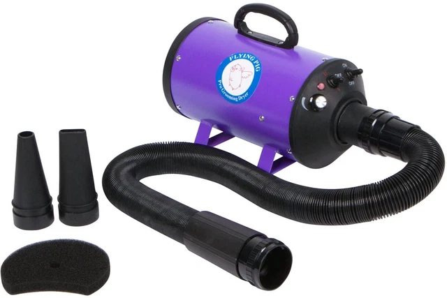 Flying Pig High Velocity Dog Pet Grooming Dryer W/Heater (Model: Flying One, Pur