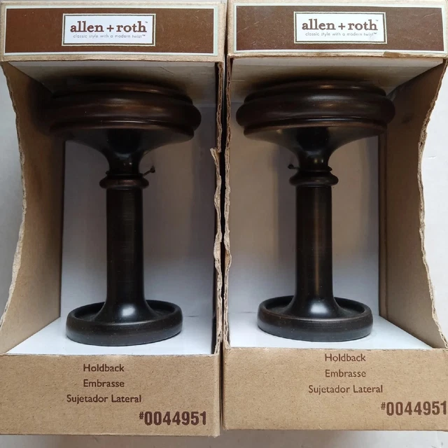 2 Brand new Dark Brass Holdbacks Allen And Roth -For Curtains