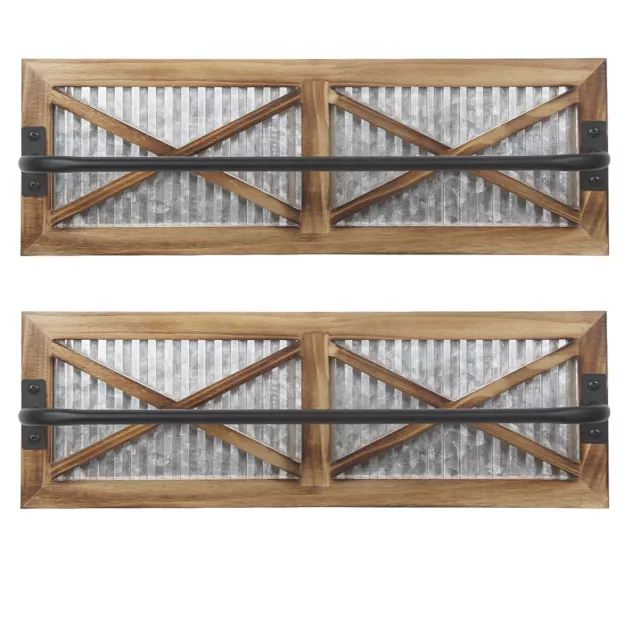 Autumn Farmhouse Rustic Towel Rack Holder Solid Wood Towel Holder 2PCS